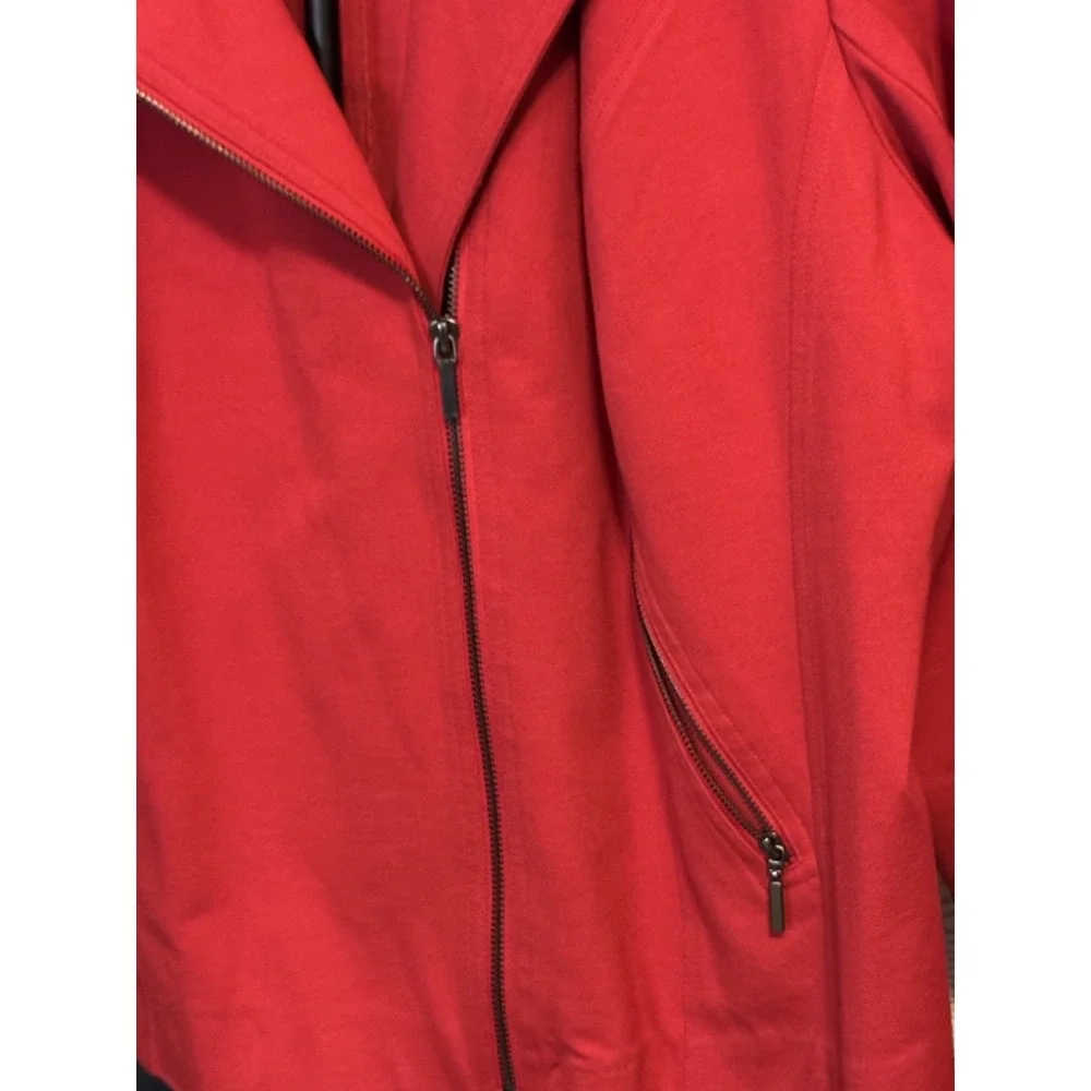 Lane Bryant Red Asymmetrical Zip Coat Women's Size 28 Plus